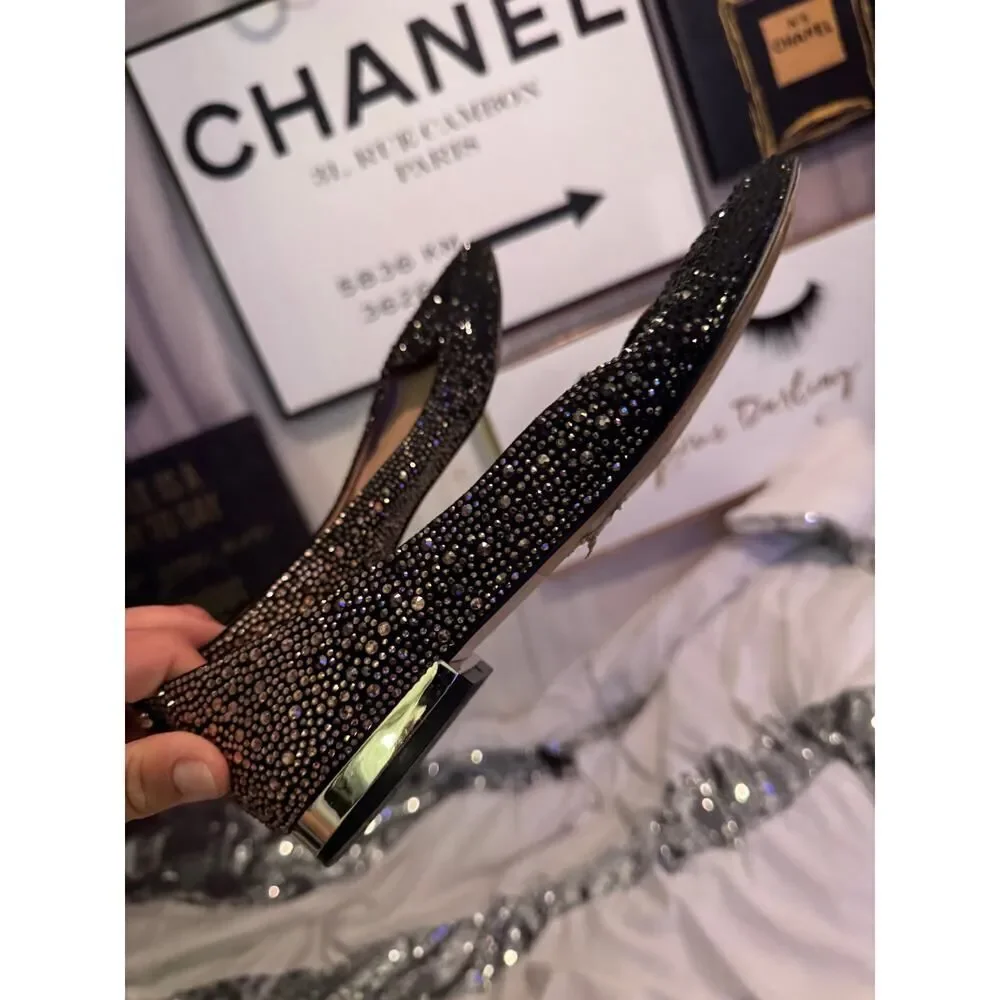 Pointed toe ombre bling rhinestone/diamond/crystal flat/shoe ballerna ballet